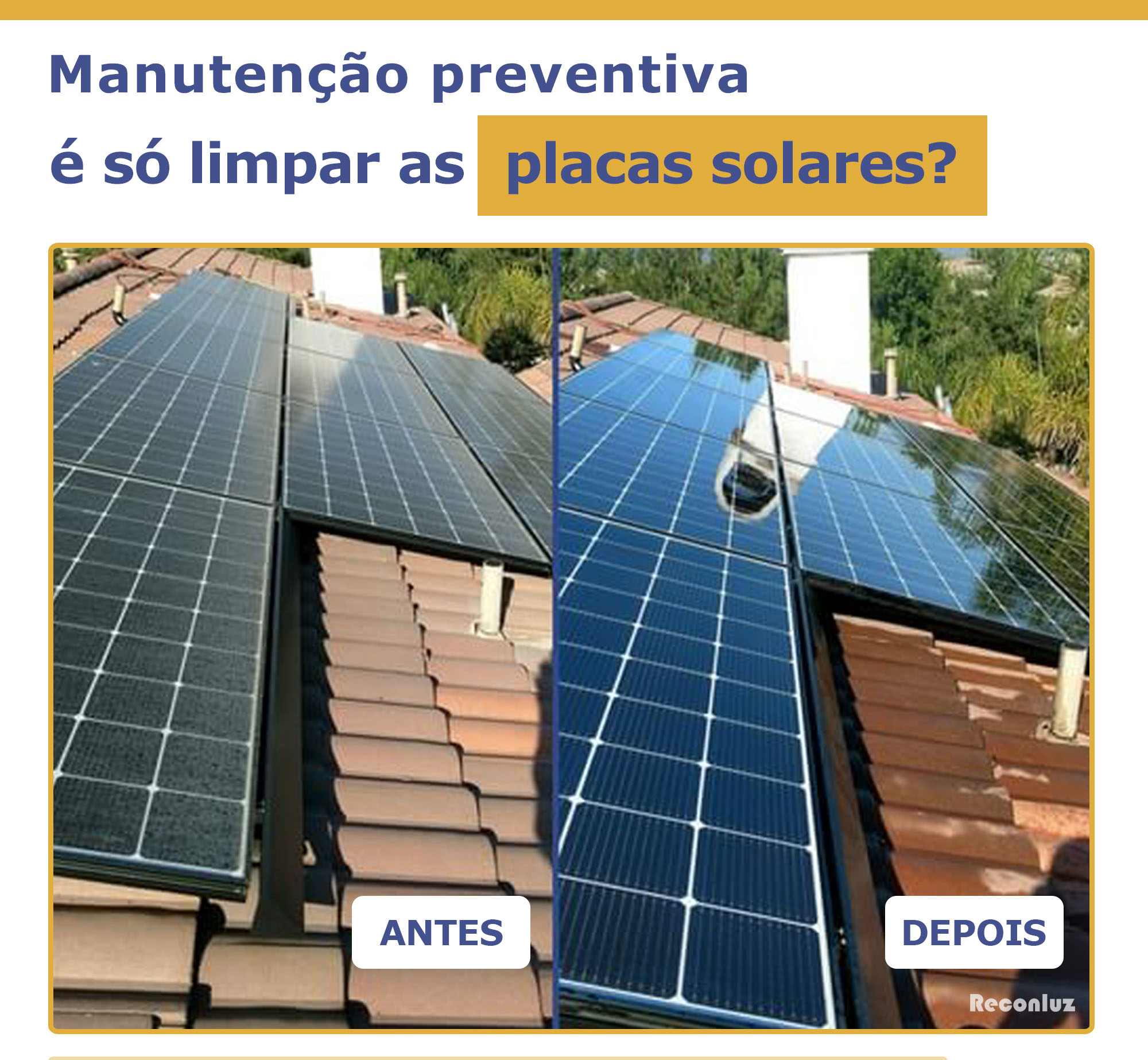 Limpeza Painéis Solares - Manutenção Preventiva - Energia Solar Salvador - Reconluz