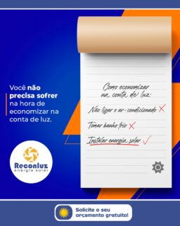 💰 Sua conta de energia está cada vez mais cara? Transforme a sua despesa fixa com a Coelba em economia para seu bolso! 💰

Com a Energia Fotovoltaica é possível economizar em até 95% na conta de luz e pagar o mínimo da concessionária, pelos próximos 25 anos. ✅.

Hoje, com as mais variadas linhas de financiamento bancário para Energia Solar, o retorno do seu investimento fica entre 2 e 4 anos, e você pode pagar uma parcela com mesmo valor que já paga hoje na sua conta de energia, tornando a Energia Solar um ótimo negócio. ✅.

Além disso, você pode parcelar em até 120 meses e só começar a pagar após 90 dias ✅.

✅E você? O que está esperando para ficar livre desses aumentos de energia?

👉 Solicite agora um orçamento grátis para nossos consultores, através do Telefone/Whatsapp: 📲 (71) 3255-8666 / (71) 99294-0646.

#ManutençãoPreventivaPainéisSolares #LimpezaPainéisSolares #EnergiaSolarParaCondomínios #EnergiaSolar #Sustentabilidade #EnergiaSolarSalvador #EnergiaSolarBahia #EconomizarEnergia #EnergiaSolarFotovoltaica #Placassolares #ReconluzEnergiaSolar #EnergiaSolarParaEmpresas #EnergiaSolarParaResidências #EnergiaSolarParaCondomínios #EnergiaSolarParaEscolas