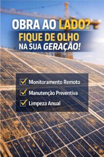 🚧👷‍♂️ Obra ao lado? Fique de olho na sua geração!

Se tem construção acontecendo por perto, é bem provável que aquela poeira básica (ou nem tão básica assim 😅) esteja indo direto para os seus painéis solares. Barro, cimento, areia e sujeira acumulada podem reduzir a eficiência do sistema e impactar na sua geração de energia.

E quanto mais sujeira, menor o rendimento!

☀️ Mas calma… a gente resolve!

Com o nosso Contrato de Manutenção Preventiva, você conta com:

🔎 Monitoramento Remoto;
🛠 Manutenção Preventiva Anual;
📄 Suporte junto à Concessionária;
🧼 Limpeza Anual dos Painéis Solares.

E o investimento? Cabe tranquilo no bolso! 💰☀️

Tudo para garantir que sua usina continue gerando o máximo de energia possível 💚⚡

🔗 Clique no link da bio e peça seu orçamento!

#energiasolar #limpezadeenergiasolar #manutençãopreventivaenergiasolar