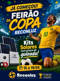 🚨 *COMEÇOU O FEIRÃO DA COPA RECONLUZ* ⚽☀️

As condições especiais já estão liberadas e vão somente *até sexta-feira (19/06)*.

Temos kits promocionais com valores abaixo da tabela, além de condições exclusivas para fechamento durante essa semana.

Essa pode ser a melhor oportunidade do ano para reduzir sua conta de energia.

Me chama agora e eu faço sua simulação sem compromisso: Whatssapp: 71 99294-0646